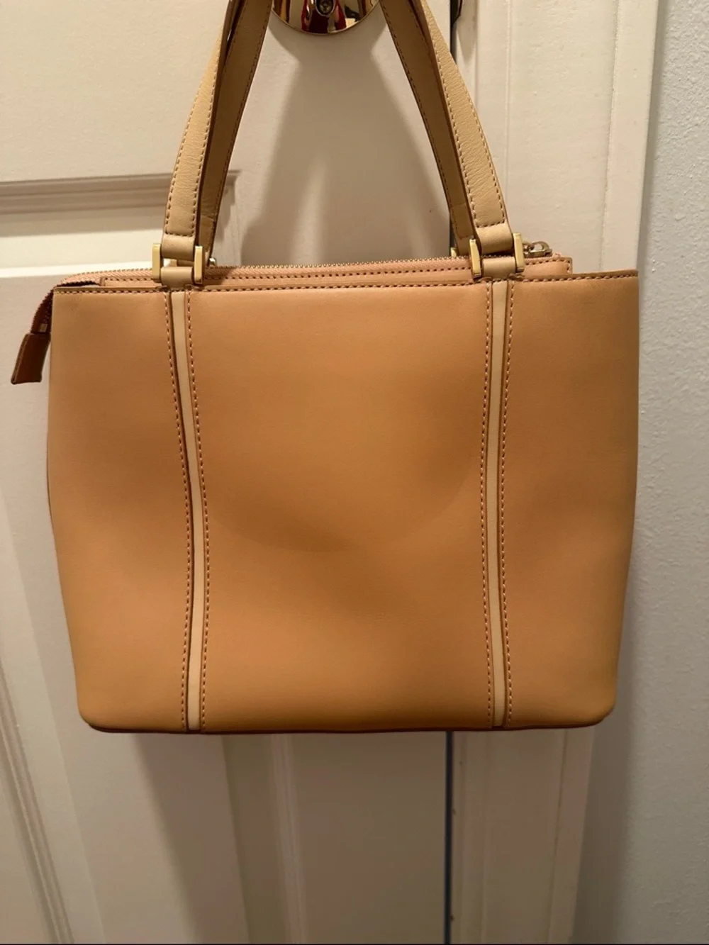 Authentic Burberry Tan Leather Tote Bag